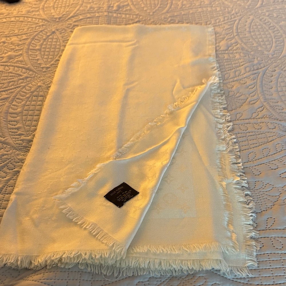 Louis Vuitton White Silk Scarf